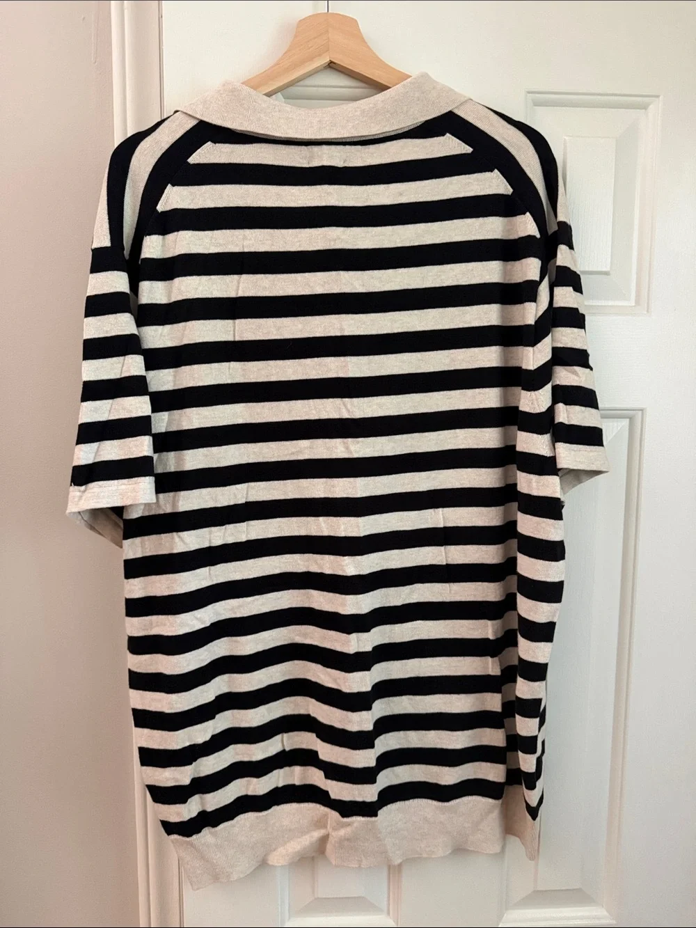 J. Crew Navy and Cream Striped Polo Shirt Men’s